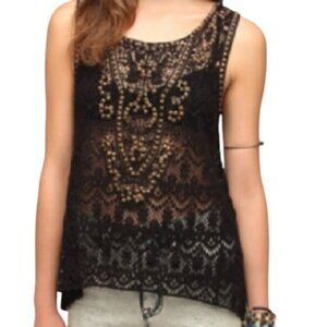 Urban Outfitters Ecote Queens crochet lace with studs tank top